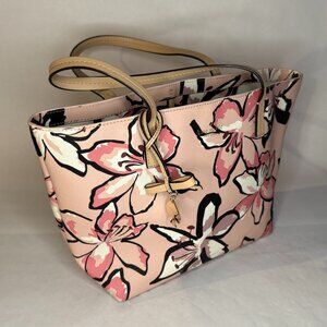 Kate Spade Bags | Kate Spade Pink/White Flower Themed Clasp Top Tote
